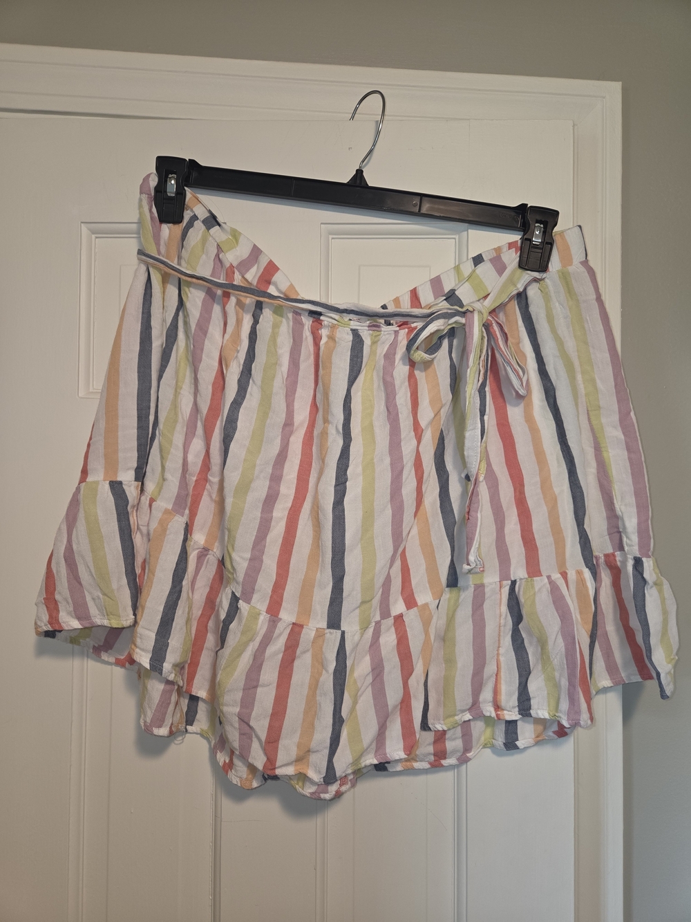 Old Navy Size XXL Striped Multicolor Ruffle  Skirt with Tie - Women
